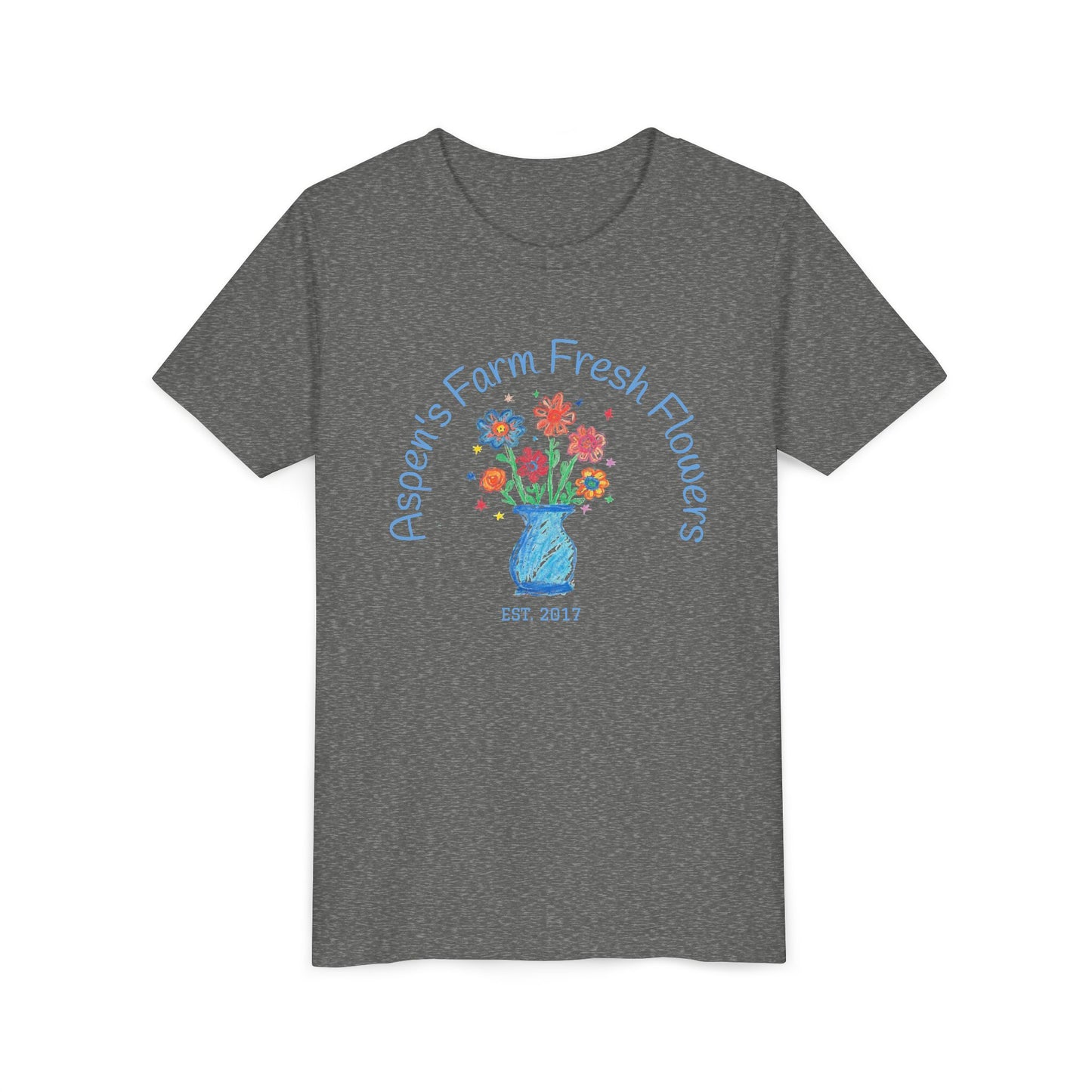 Youth Tee with Custom Text Featuring Kids Artwork