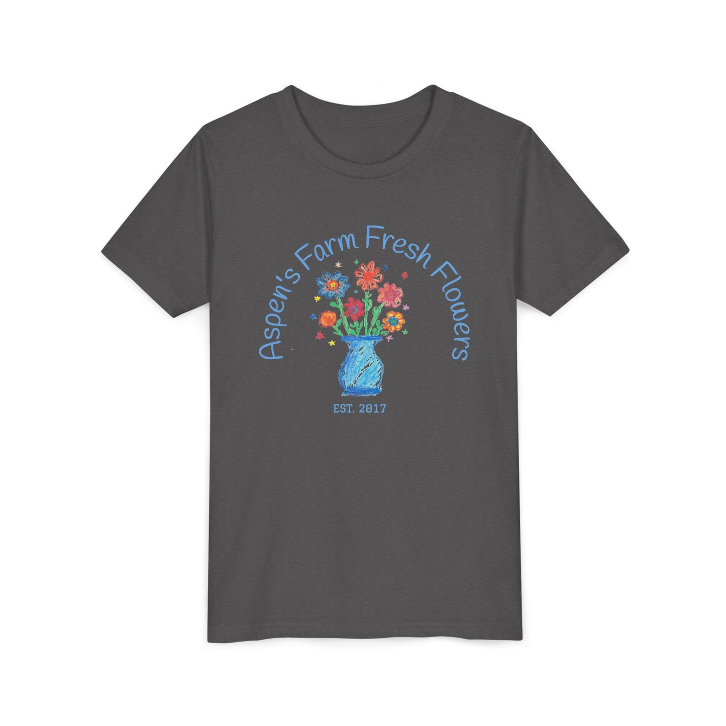 Youth Tee with Custom Text Featuring Kids Artwork