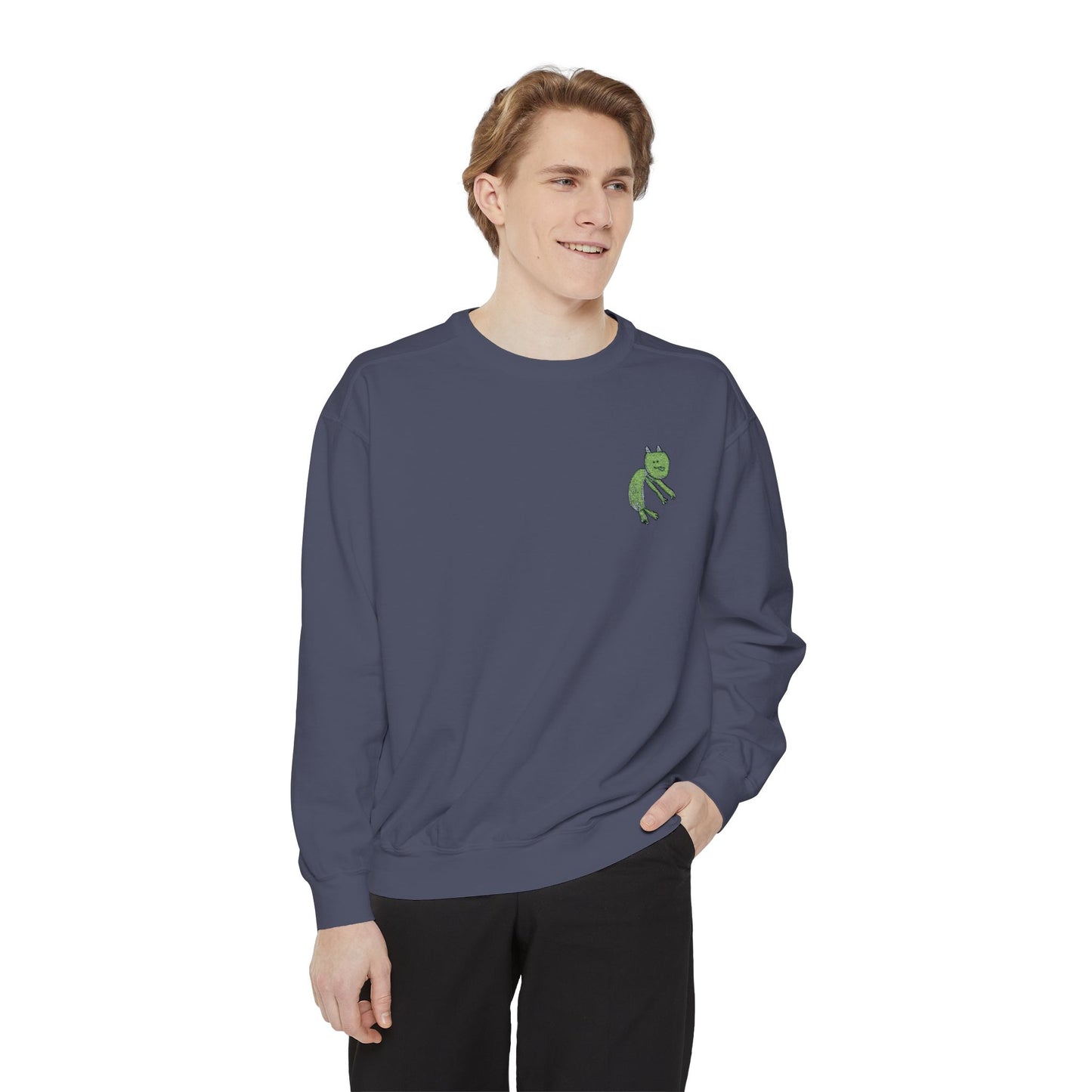 Comfort Colors Embroidered Sweatshirt Customized With Kids Artwork