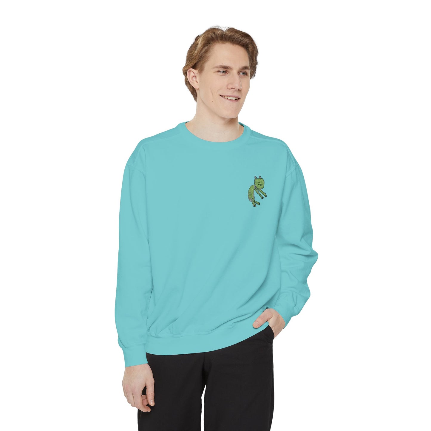 Comfort Colors Embroidered Sweatshirt Customized With Kids Artwork
