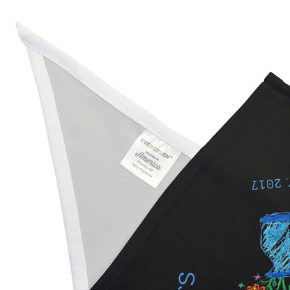 Pet bandana printed with child’s drawing — personalized keepsake gift for dog lovers.