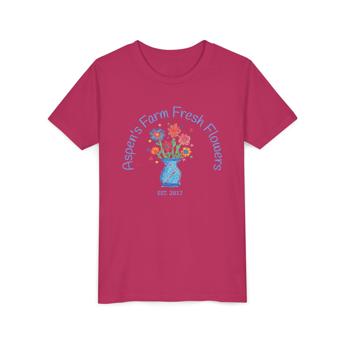Youth Tee with Custom Text Featuring Kids Artwork
