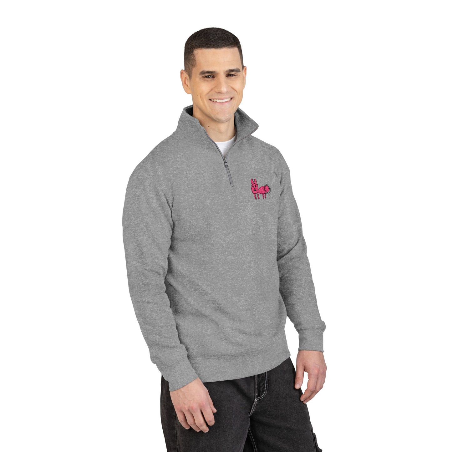 Embroidered Fleece Quarter Zip Pullover