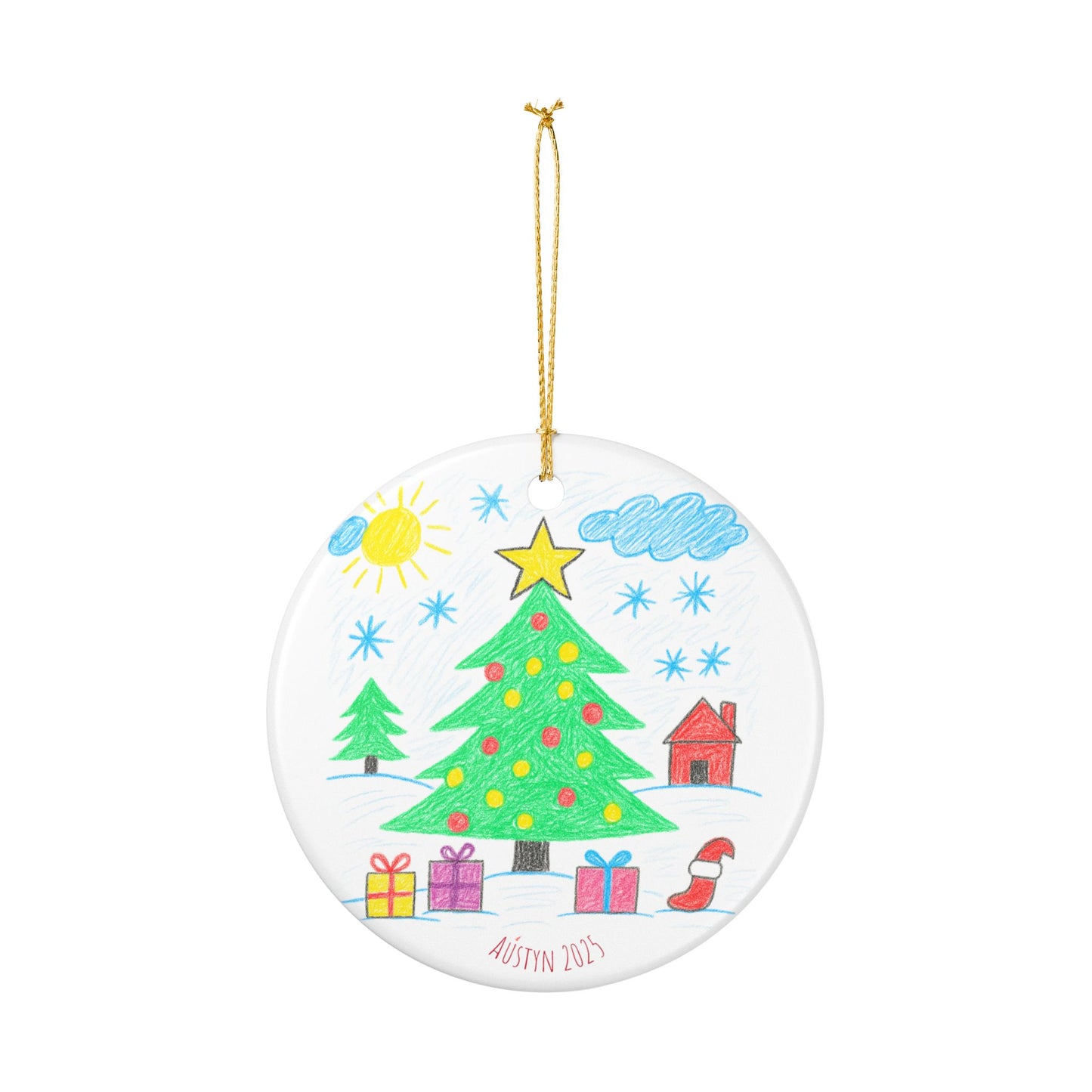 Colorful Ceramic Holiday Ornament