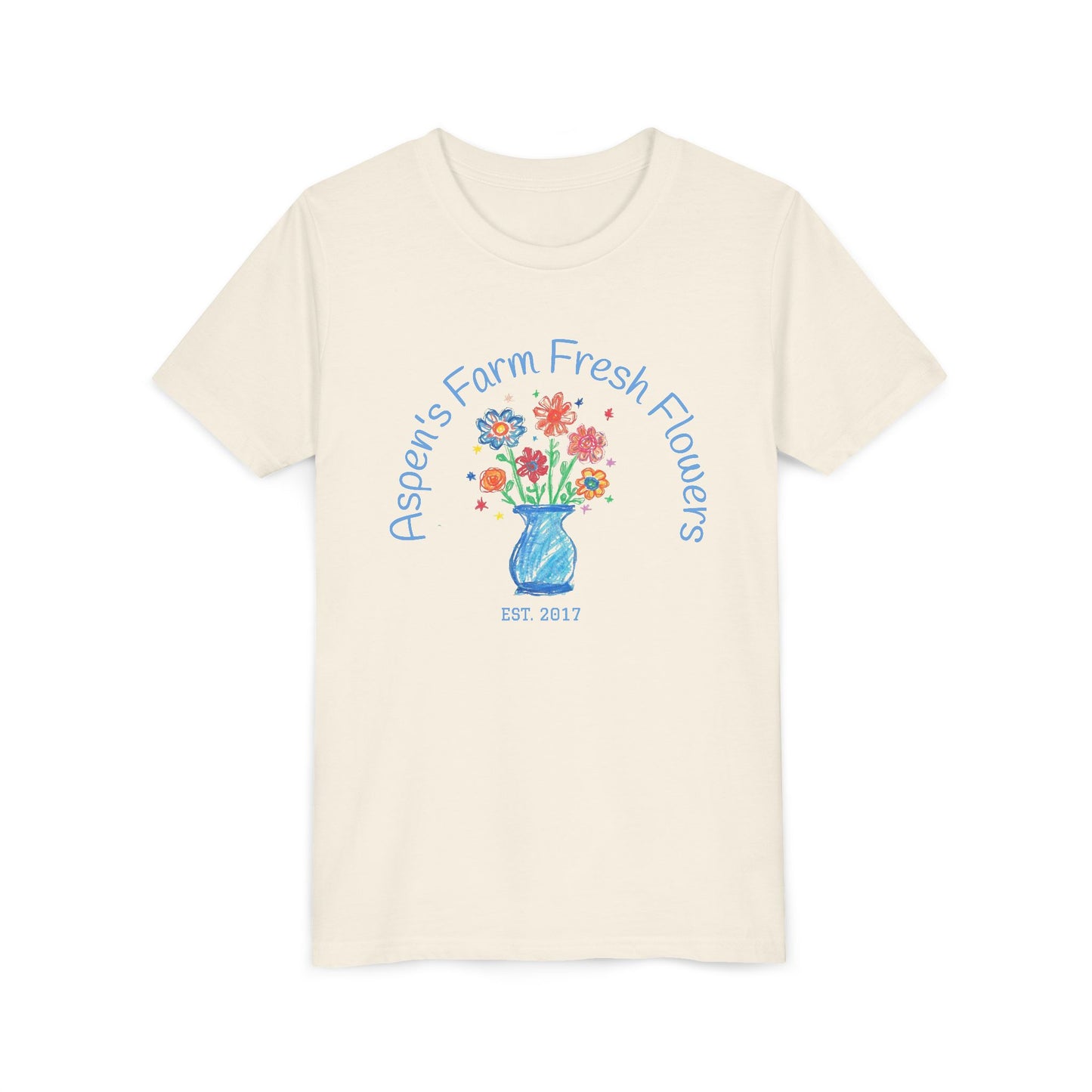 Youth Tee with Custom Text Featuring Kids Artwork
