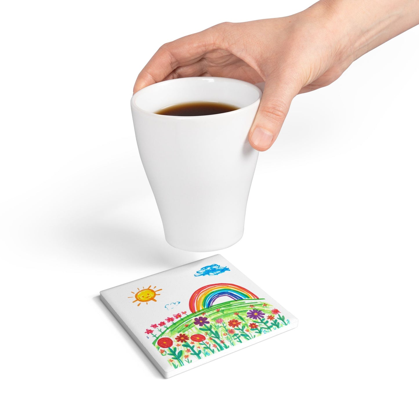 Ceramic Coaster — Featuring Kids Artwork