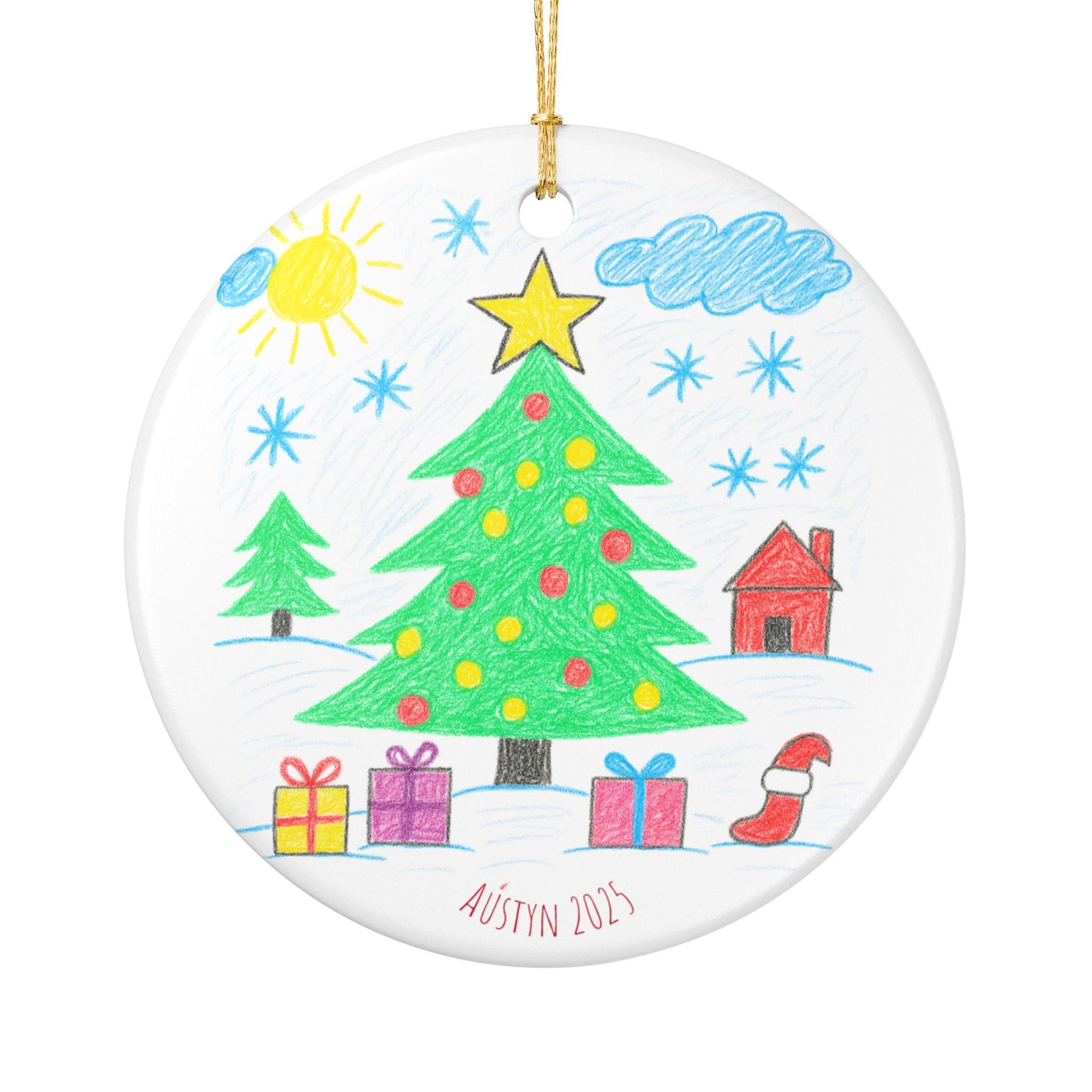 Colorful Ceramic Holiday Ornament