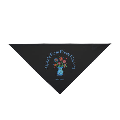 Matching pet bandana printed with child’s artwork — part of family set.
