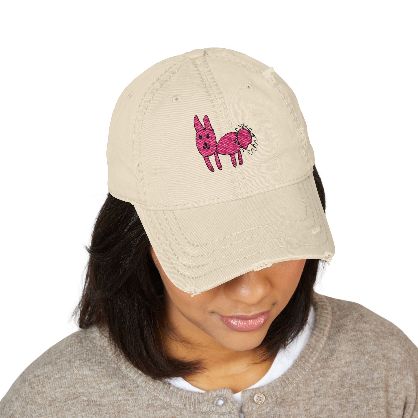 Embroidered, Distressed Dad Hat