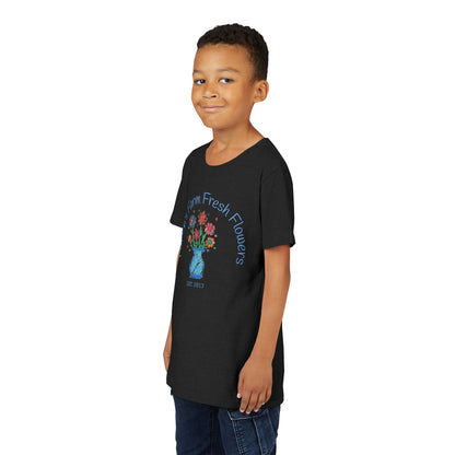Youth Tee with Custom Text Featuring Kids Artwork