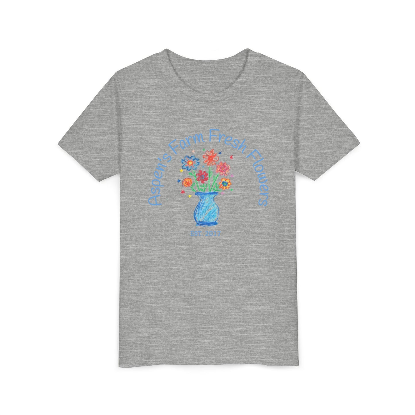 Youth Tee with Custom Text Featuring Kids Artwork
