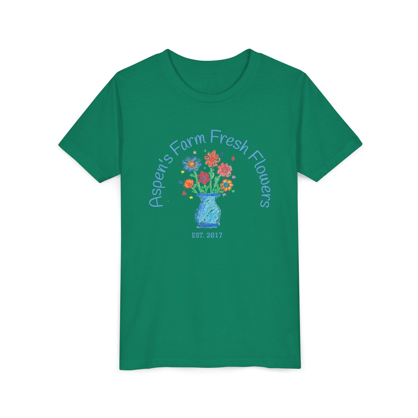 Youth Tee with Custom Text Featuring Kids Artwork