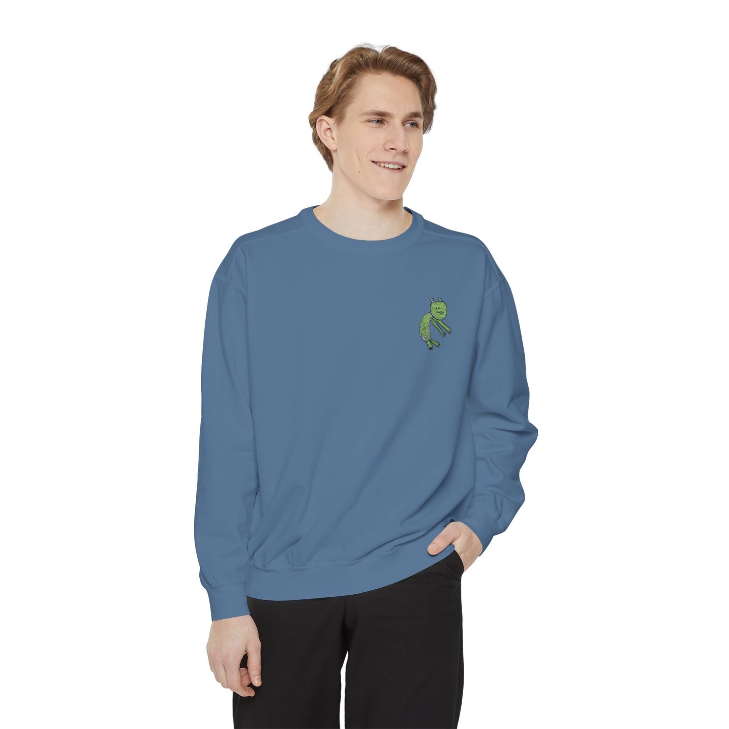 Comfort Colors Embroidered Sweatshirt Customized With Kids Artwork