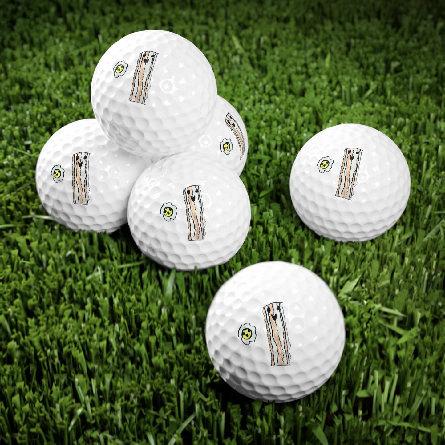 Golf Balls, 6pcs With Custom Kids Artwork
