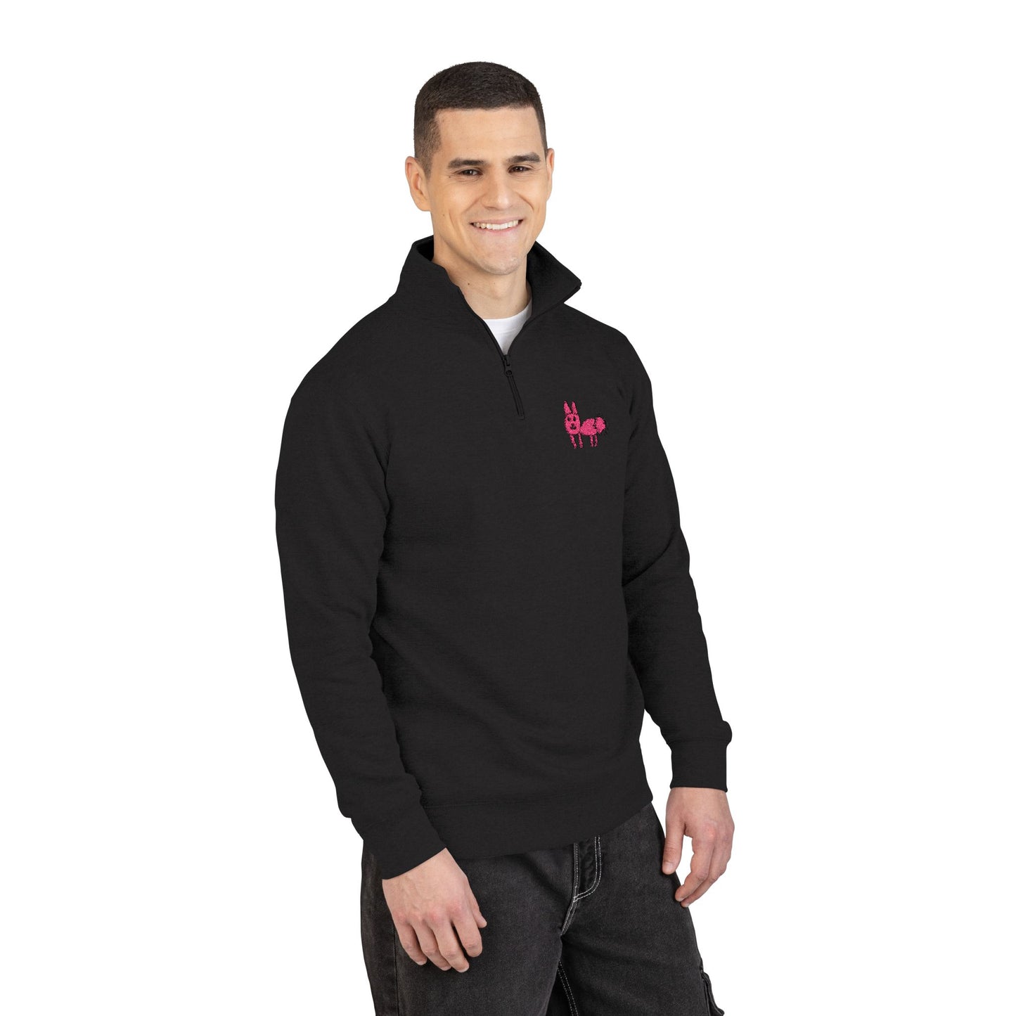 Embroidered Fleece Quarter Zip Pullover