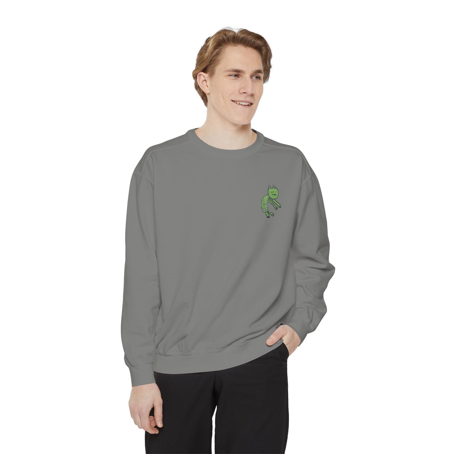 Comfort Colors Embroidered Sweatshirt Customized With Kids Artwork